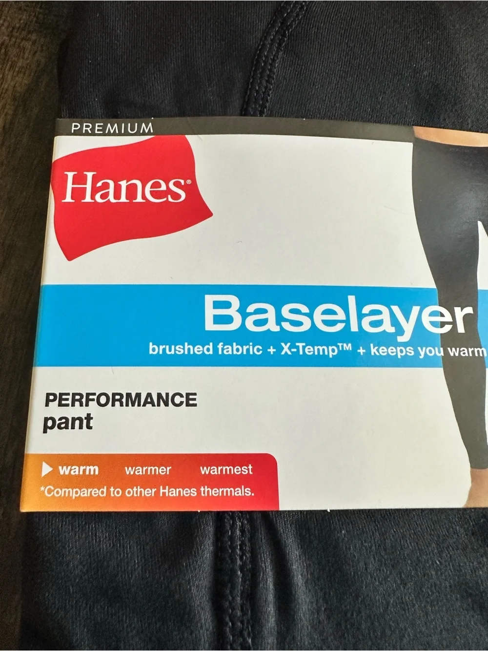 NWT Hanes Premium Unisex Baselayer Black Performance Layering Pants - Size 2XL